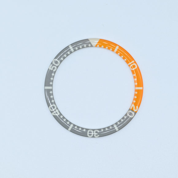 BZI049A SKX Style Grey and Orange Dome Style Lumed Glass Insert