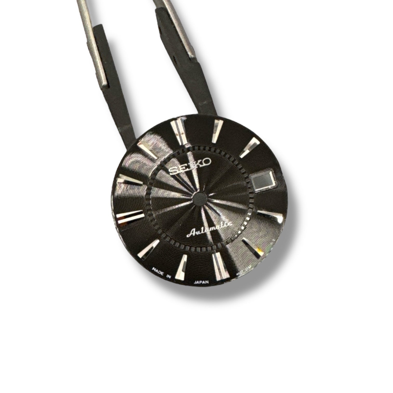 A Seiko SARY003 Sarb Presage Sunburst Textured Dial for watches, with black and silver color scheme, displayed on a plain background.