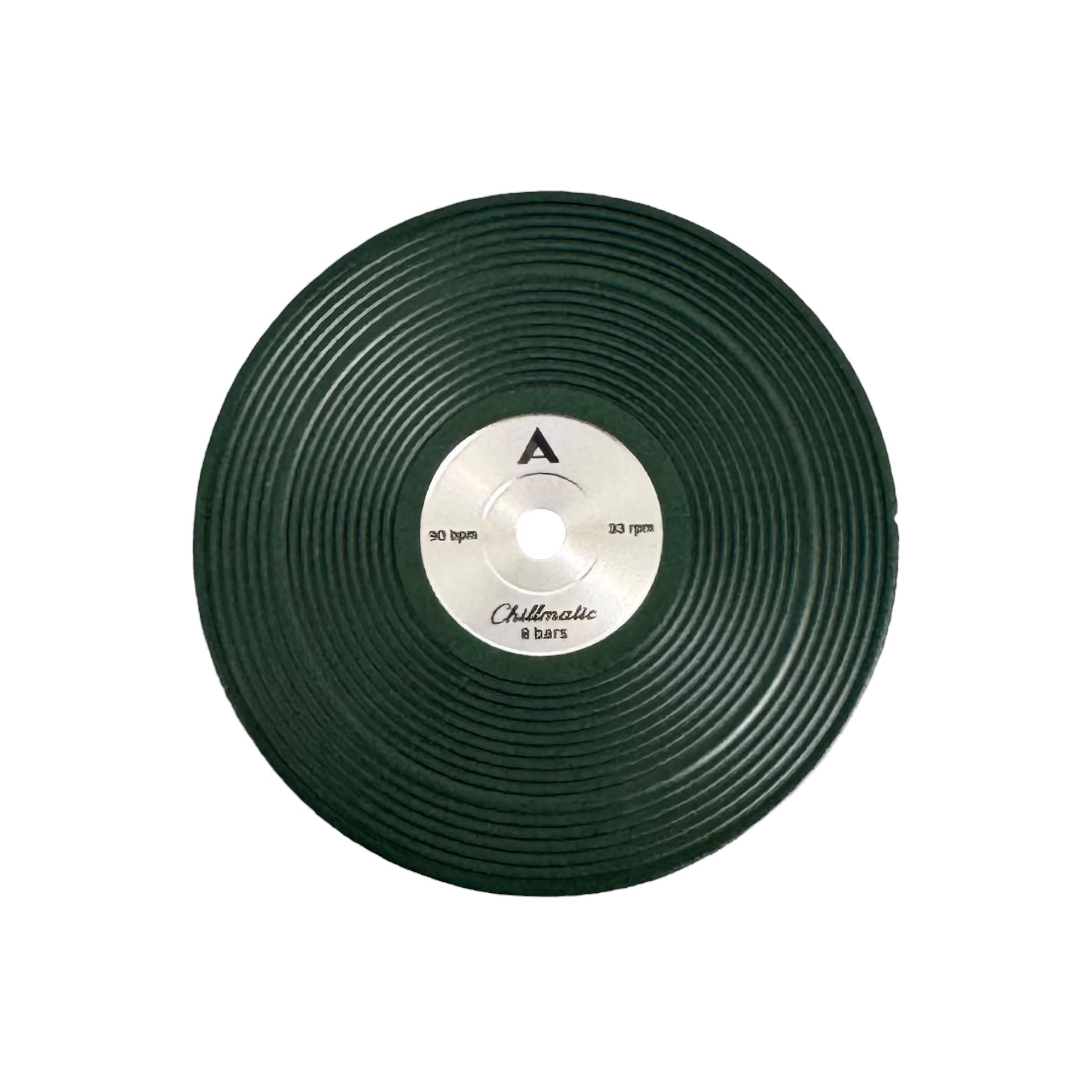 1 vinyl record-style watch dial lying flat on a surface