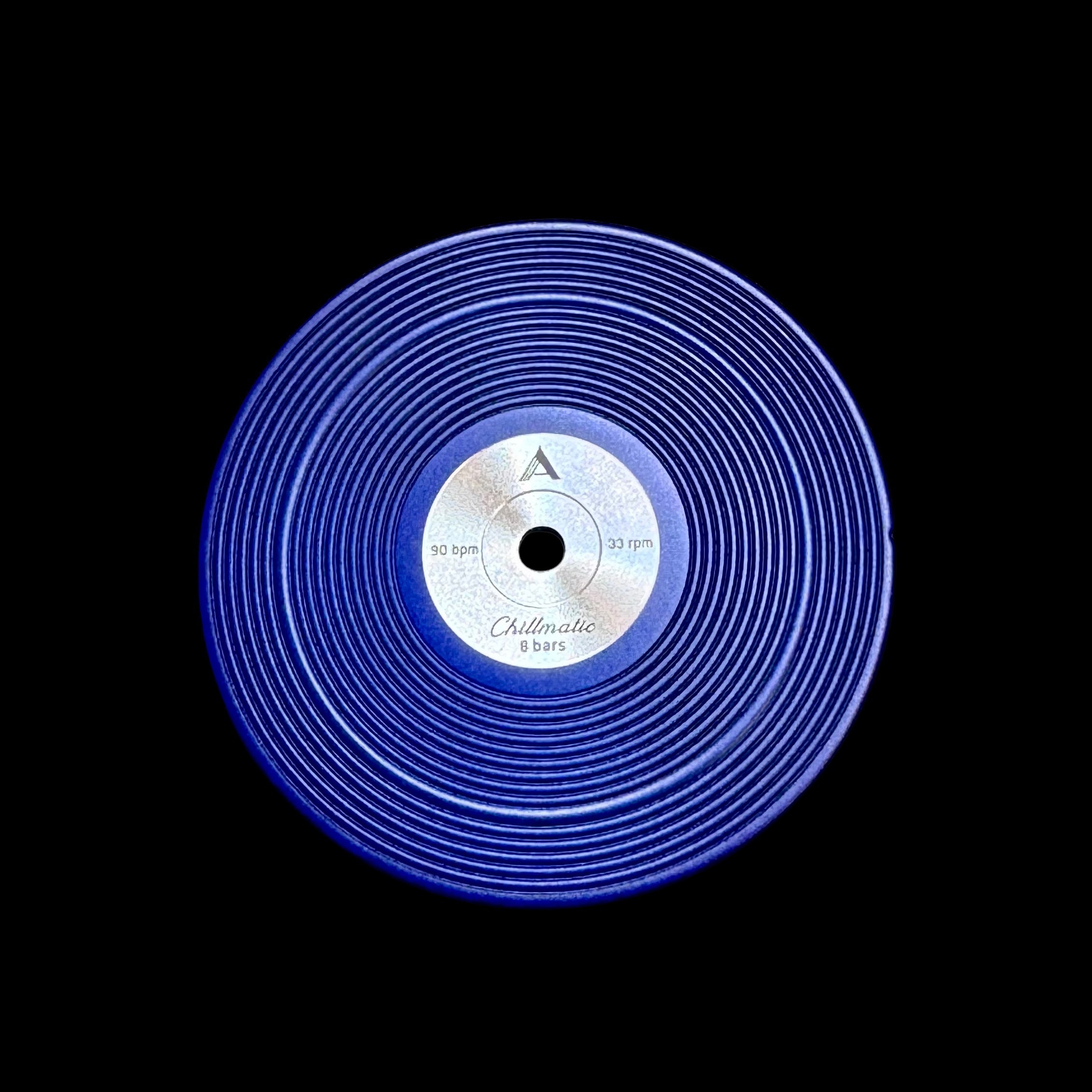1 vinyl record-style blue watch dial