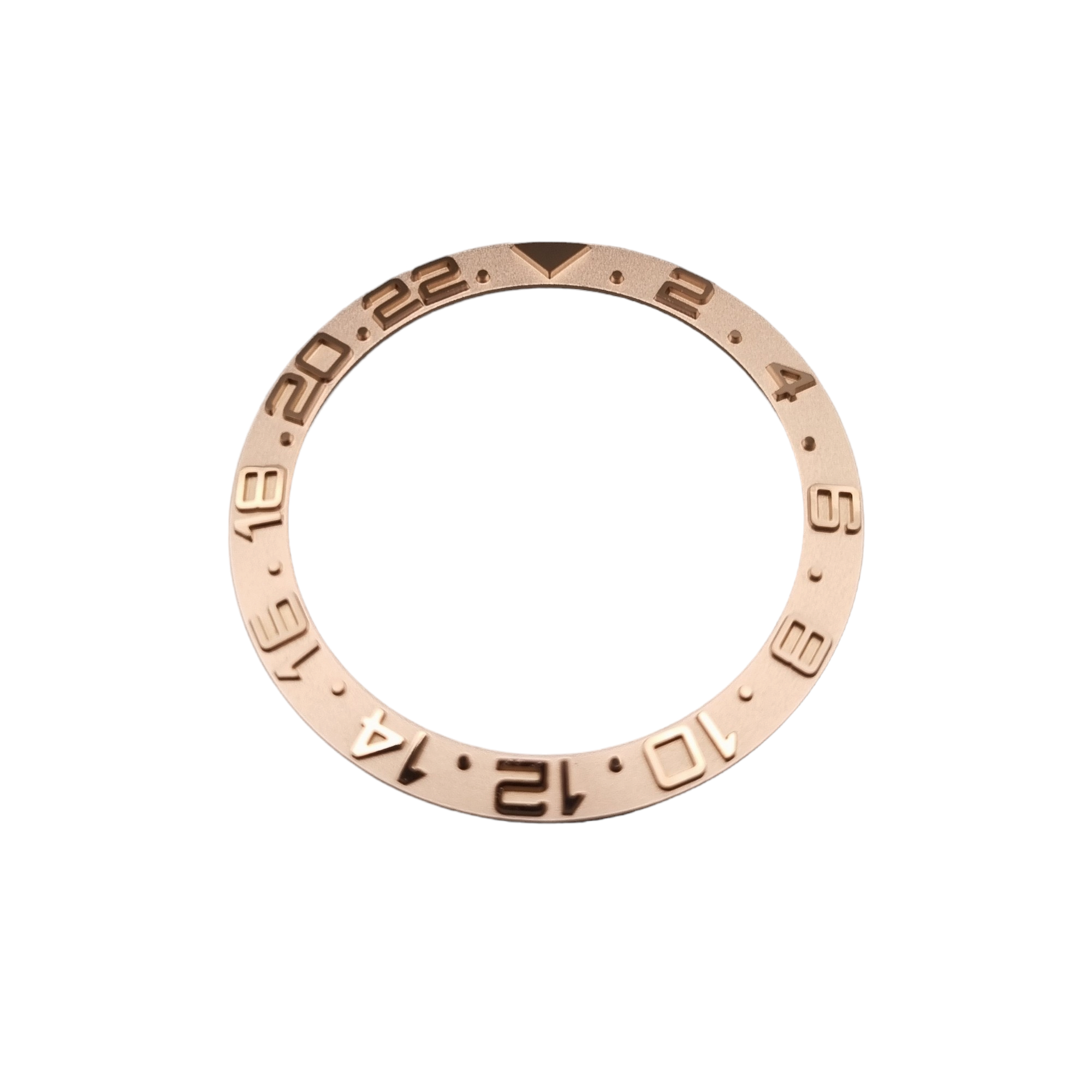 BZI002GMT-RG 38mm Yachtmaster Style GMT Sloped Steel Insert - Rose Gold