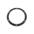 BZI078GR 38mm Sub-Style Sloped Forged Carbon Pattern Insert - Green Accents