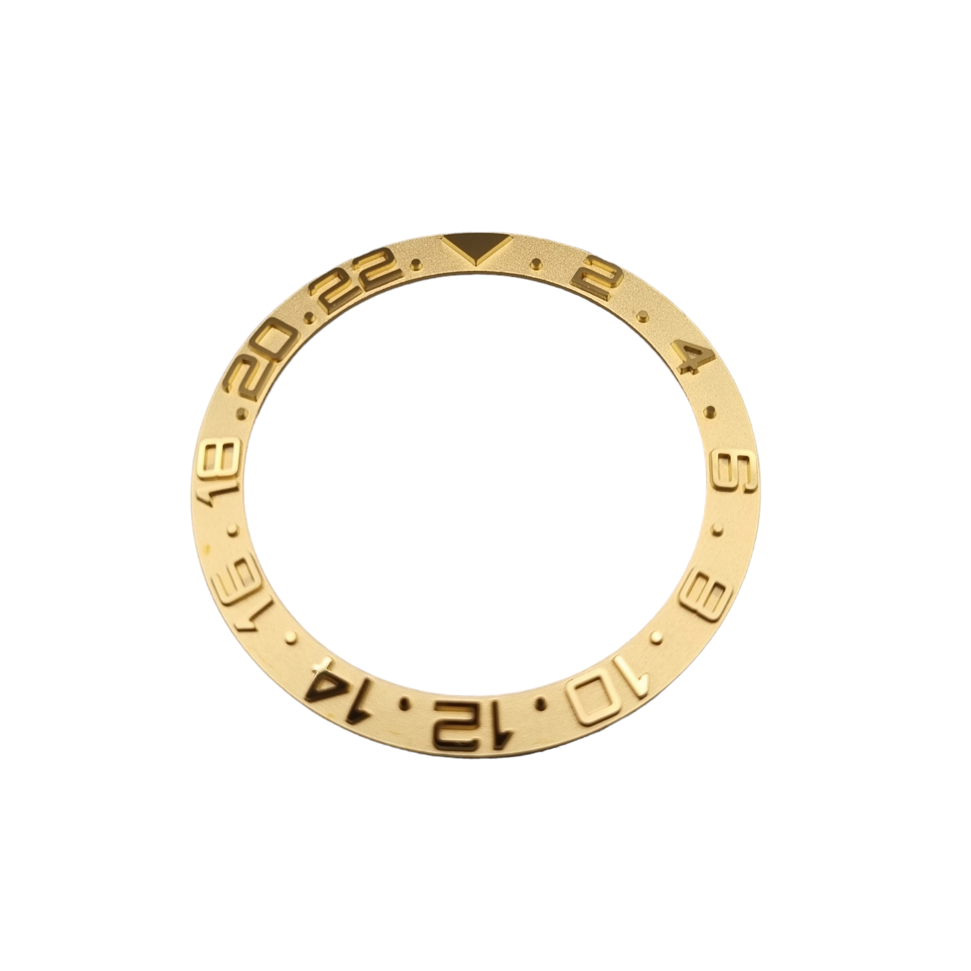 BZI002GMT-GD 38mm Yachtmaster Style GMT Sloped Steel Insert - Gold