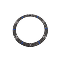 BZI078BL 38mm Sub-Style Sloped Forged Carbon Pattern Insert - Blue Accents