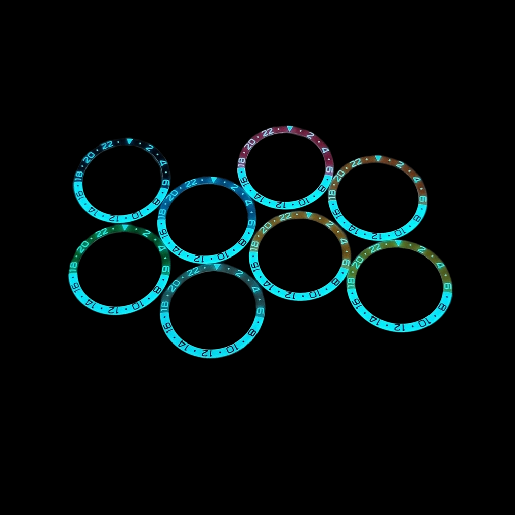 BZI017 38mm Vintage GMT Resin Dome Style Lumed Flat Insert