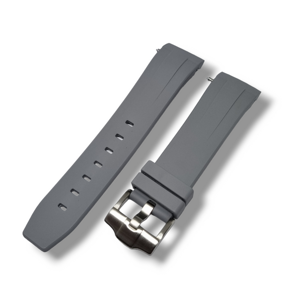 Rubber Strap for SKX007 style cases - Grey with Steel Hardware