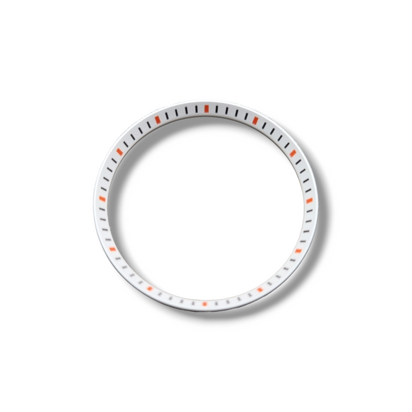 CHR048 White Chapter Ring with Orange Markers for SKX007 / SKX009 / SRPD