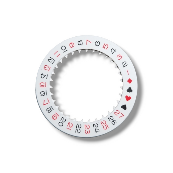MVT040 NH35 Roulette / Poker Date Wheel in White