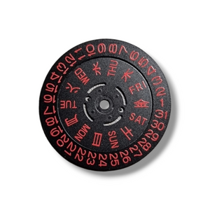 MVT041 NH36 Day Date Wheels with Red Text