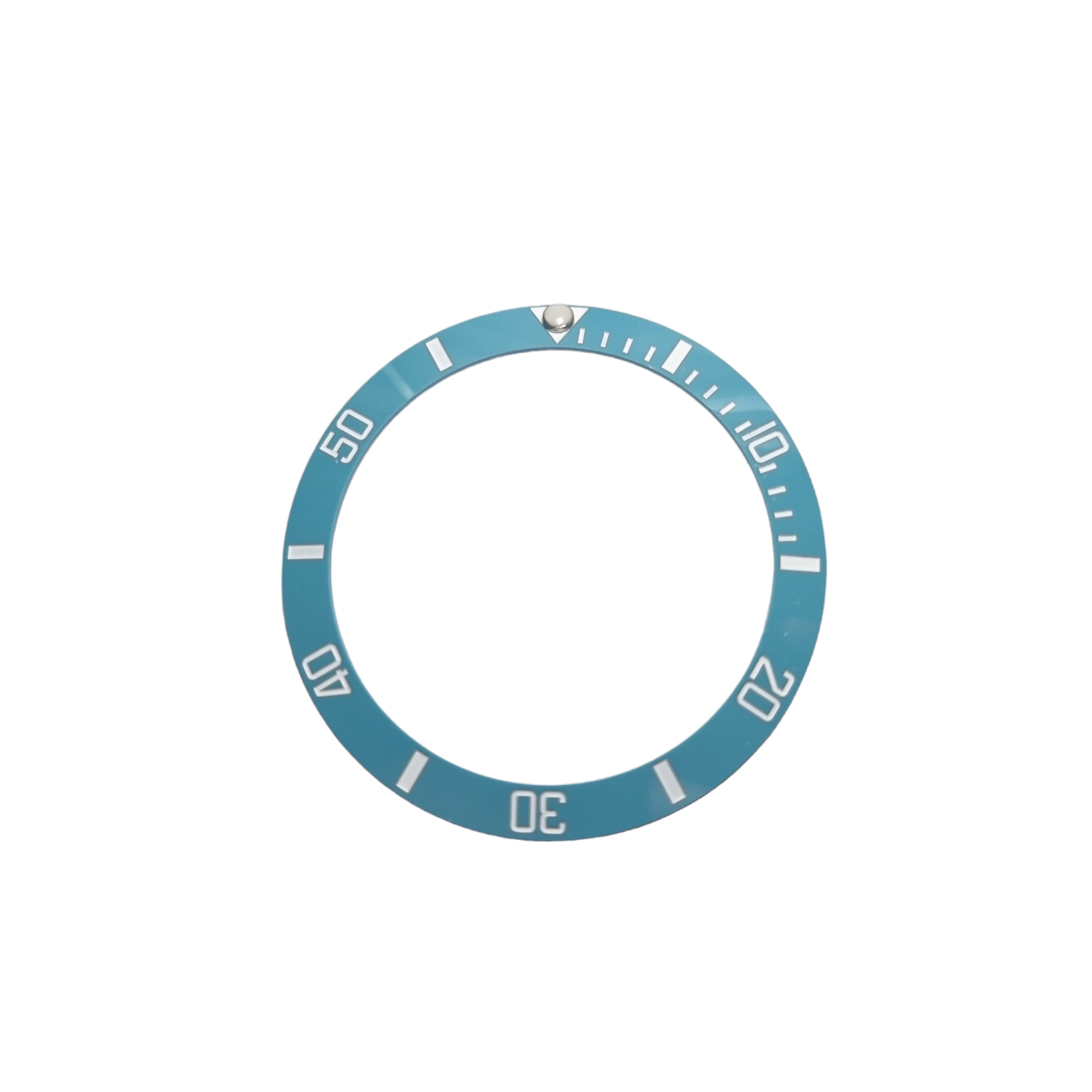 BZI008TIWH 38mm Tiffany with White Text SUB Style Sloped Ceramic Insert