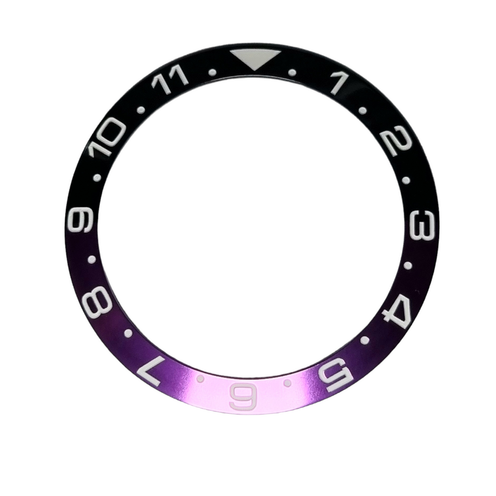 BZI041 38mm Dual Time Black and Purple Sloped Insert