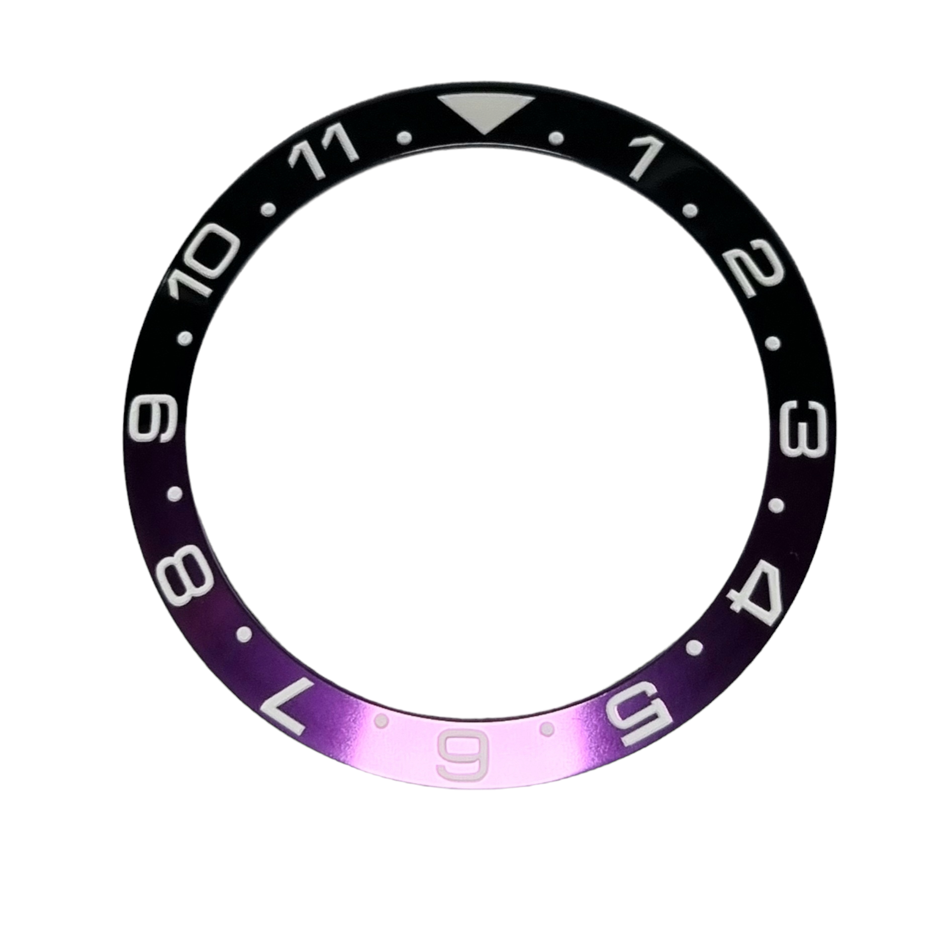 BZI041 38mm Dual Time Black and Purple Sloped Insert