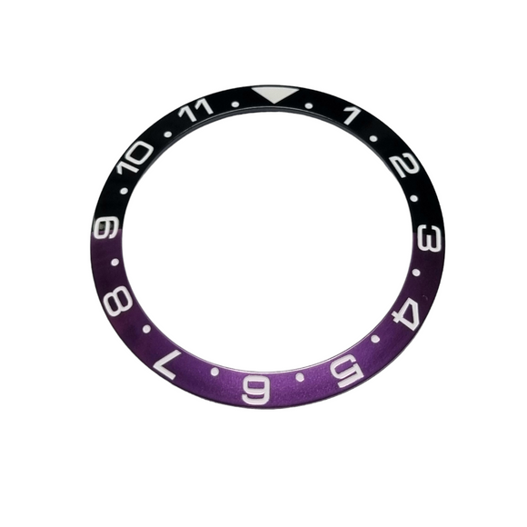 BZI041 38mm Dual Time Black and Purple Sloped Insert