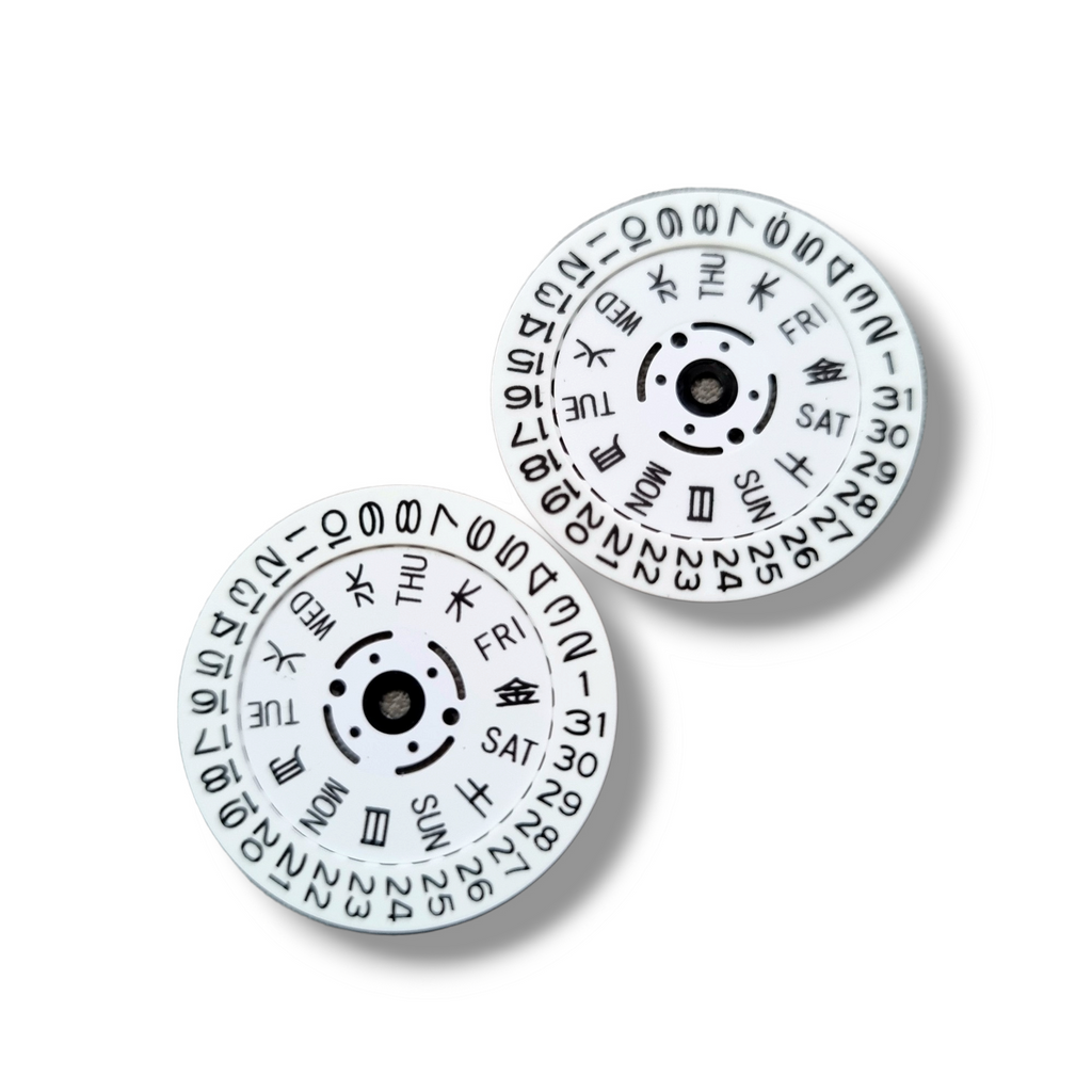 MVT038 NH36 Full Lume Day-Date Wheels in White with Green or Blue Lume with Kanji or Mandarin