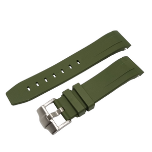 Rubber Strap for SKX007 style cases - Olive Green with Steel Hardware