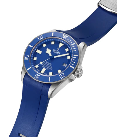 Crafter Blue Curved End Rubber Strap for Tudor Pelagos (TD02)