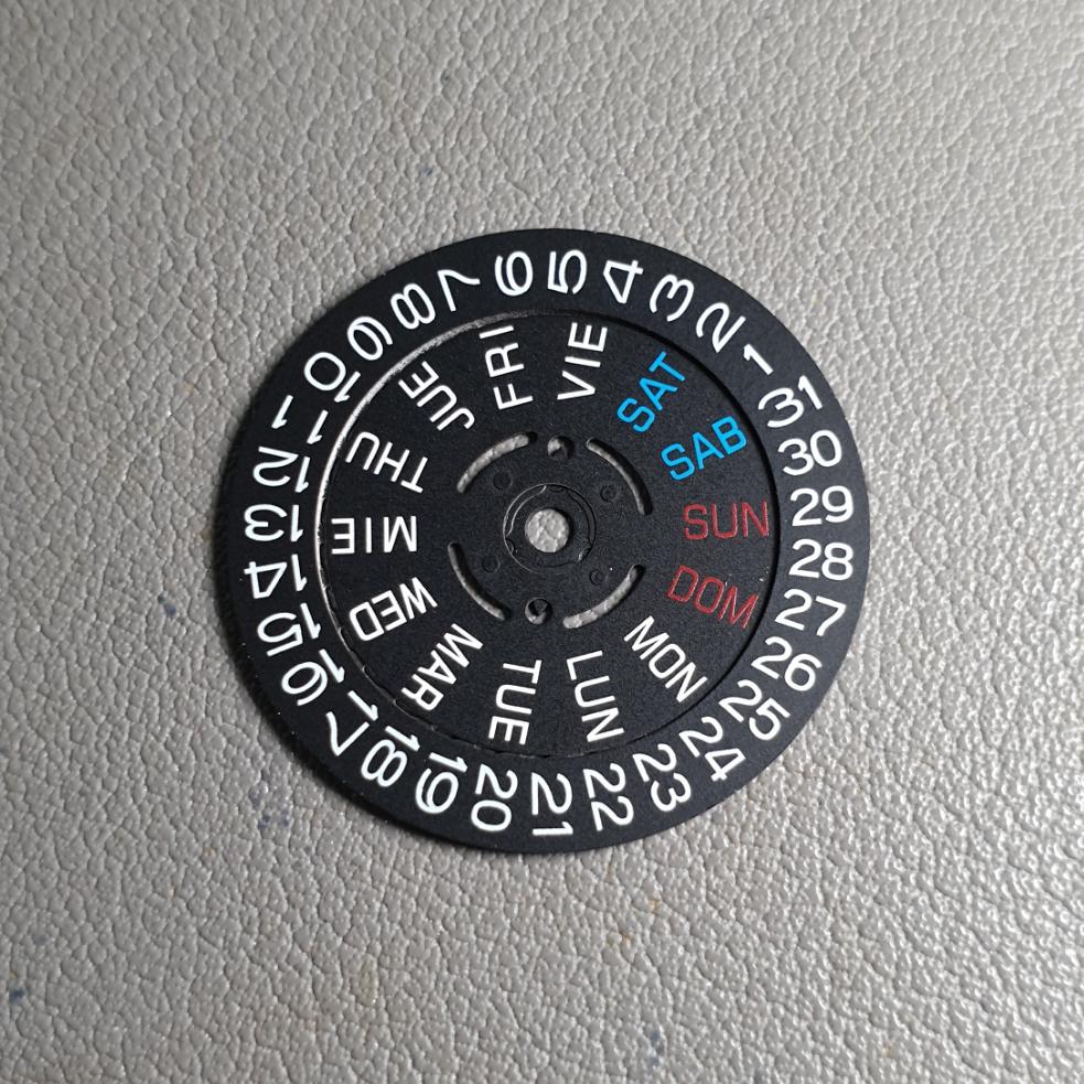 Black day date wheel, nh36 black wheels