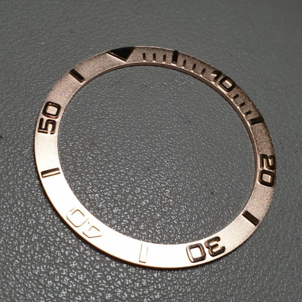 BZI003RG 38mm Rose Gold Yachtmaster Style Flat Steel Insert