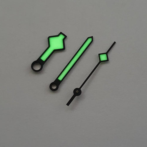 Black Snowflake with Green Lume Full Hand Set - HAN046