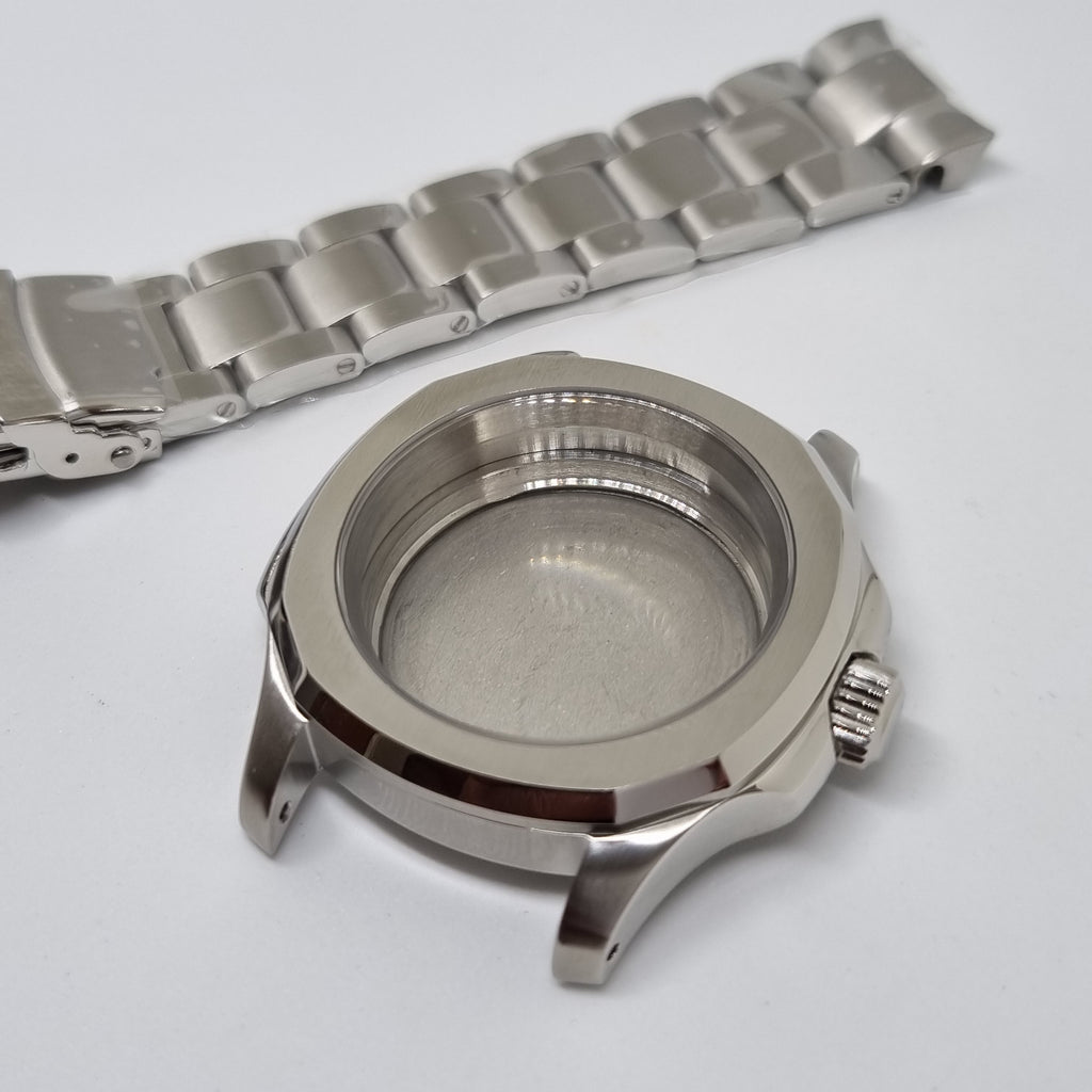 Silver Nautilus-style Conversion Case Set for Seiko Mods - CAS010