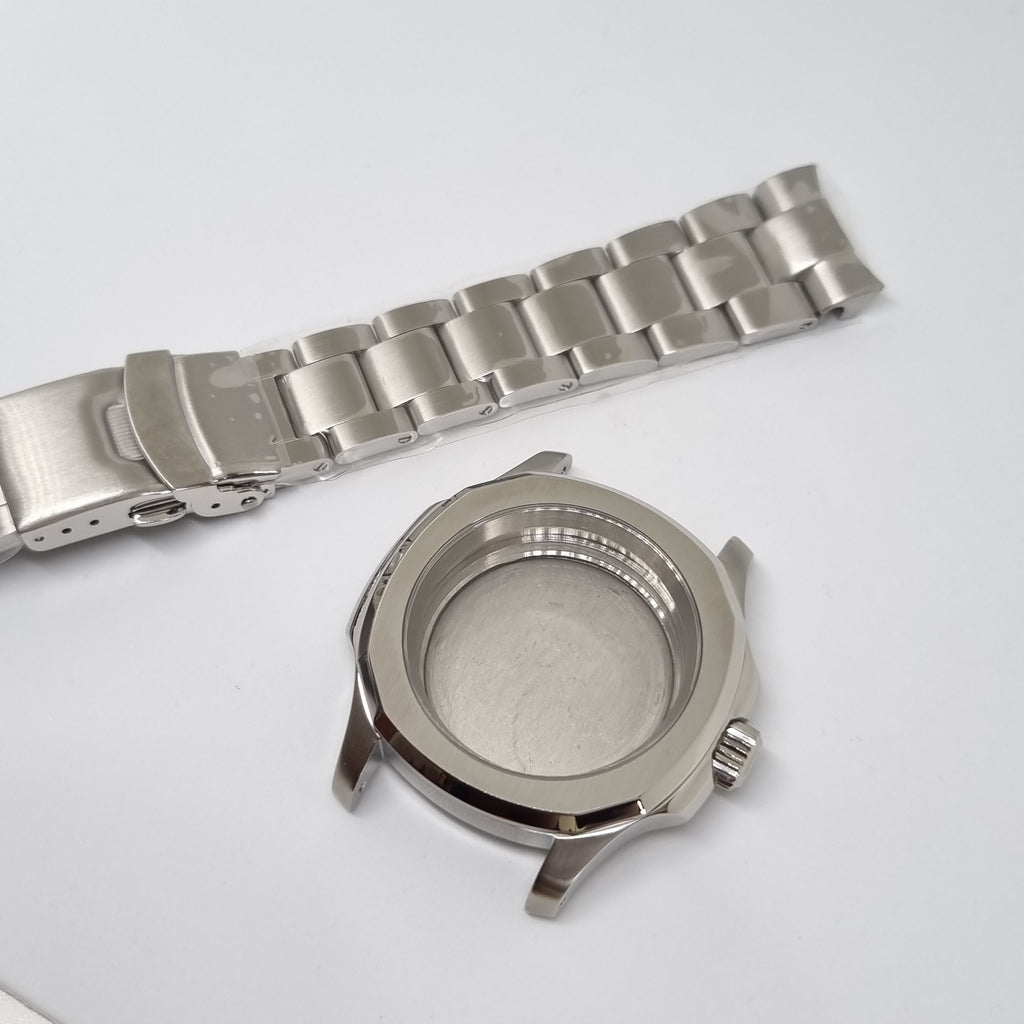 Silver Nautilus-style Conversion Case Set for Seiko Mods - CAS010