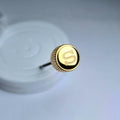 CRN015 SKX007 Polished Gold Coin-Edged Crown with Engraved S