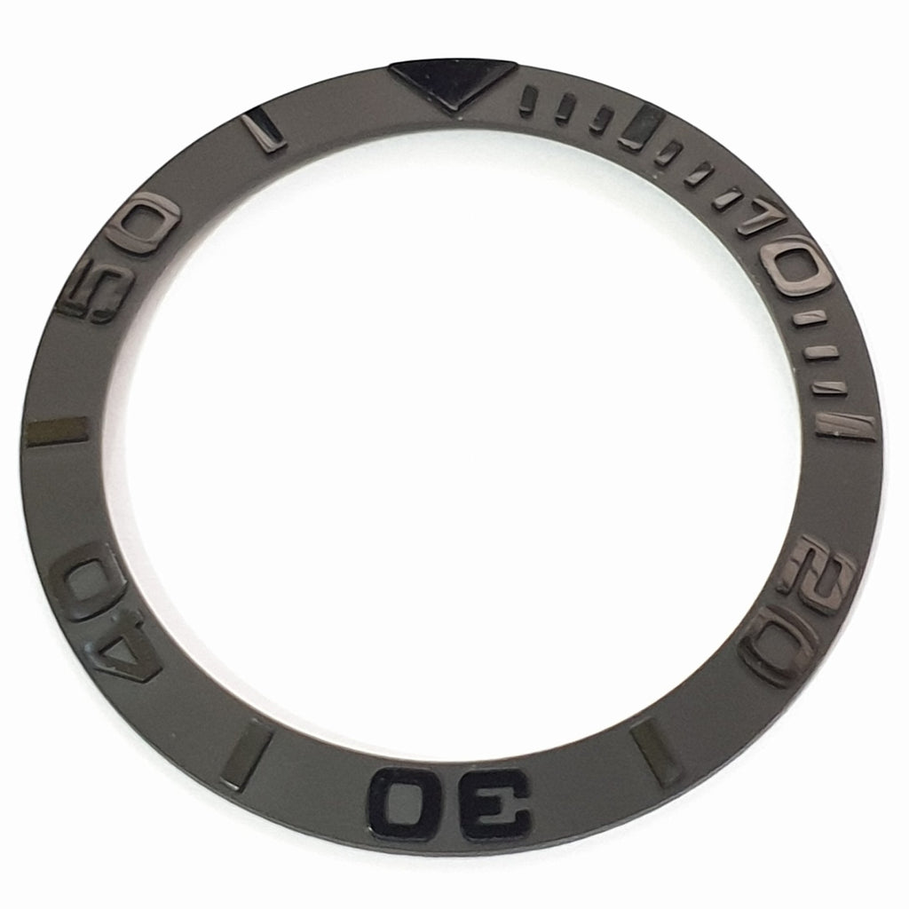 BZI001BK 38mm Black Yachtmaster Style Sloped Ceramic Insert