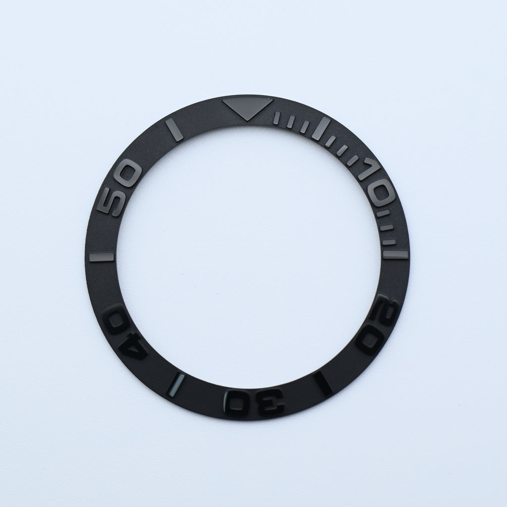 BZI001BK 38mm Black Yachtmaster Style Sloped Ceramic Insert