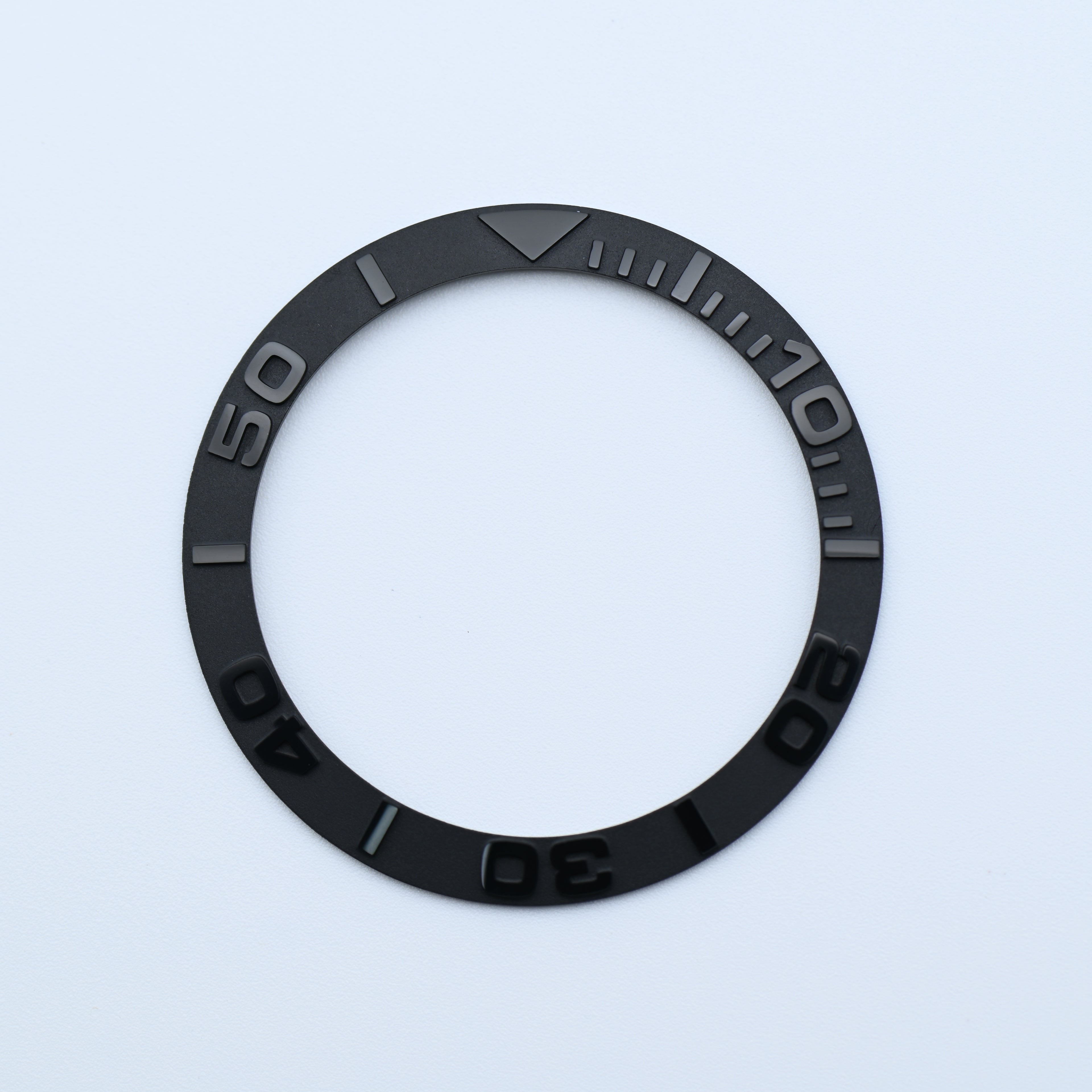 BZI001BK 38mm Black Yachtmaster Style Sloped Ceramic Insert