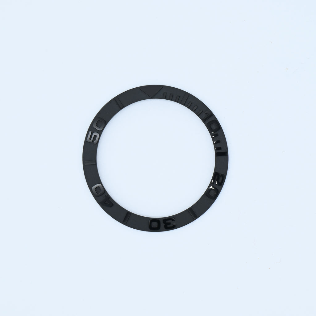 BZI001BK 38mm Black Yachtmaster Style Sloped Ceramic Insert