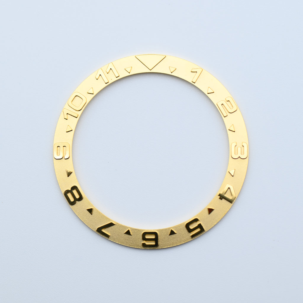 BZI001GDST 38mm Dual Time Gold YM Style Sloped Steel Insert