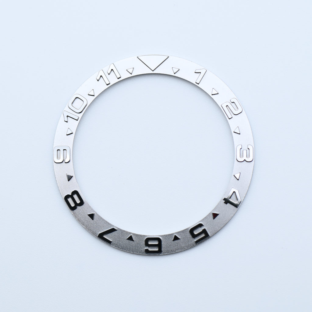 BZI001SIST 38mm Dual Time Silver YM Style Sloped Steel Insert
