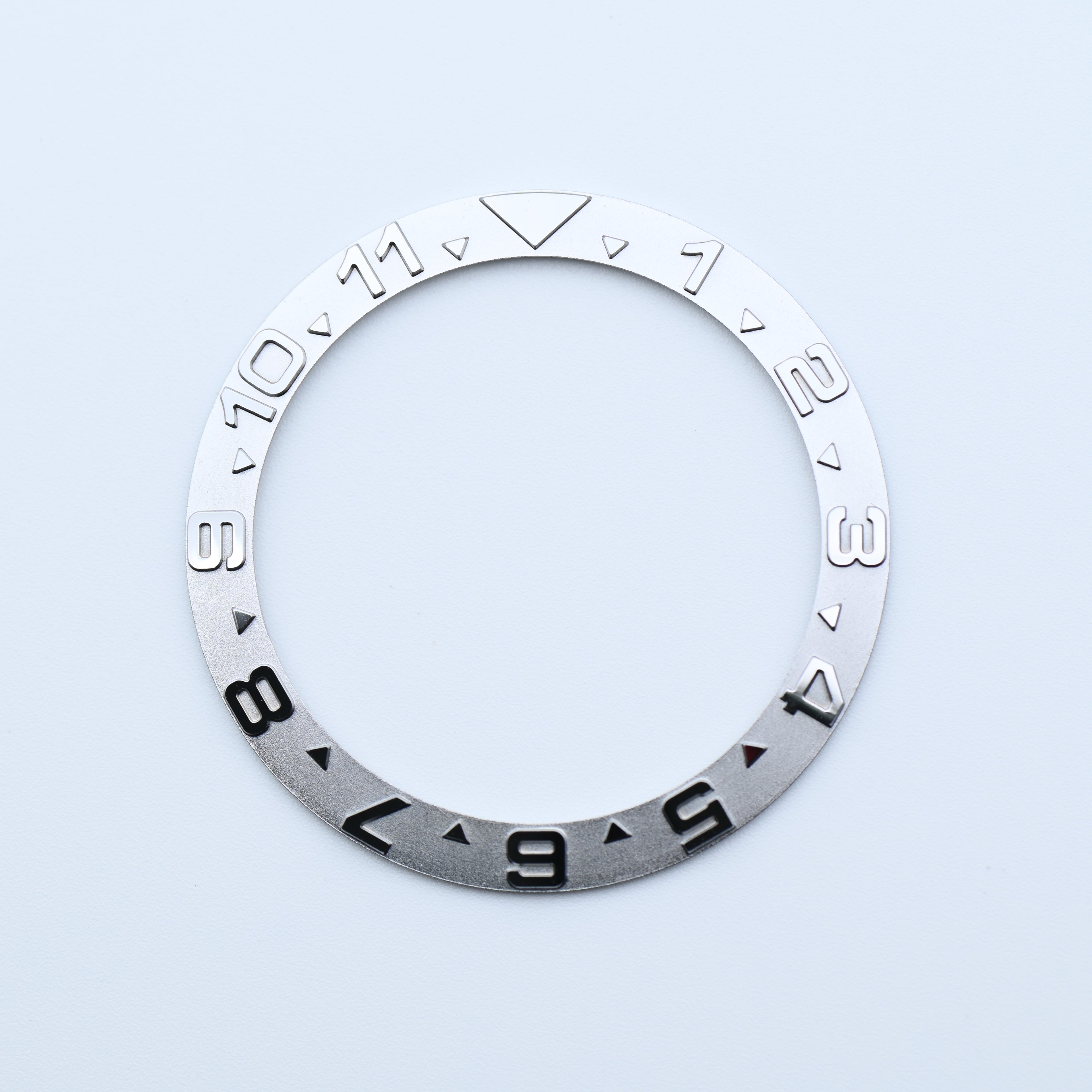 BZI001SIST 38mm Dual Time Silver YM Style Sloped Steel Insert