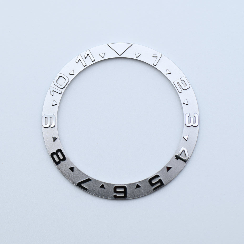 BZI001SIST 38mm Dual Time Silver YM Style Sloped Steel Insert