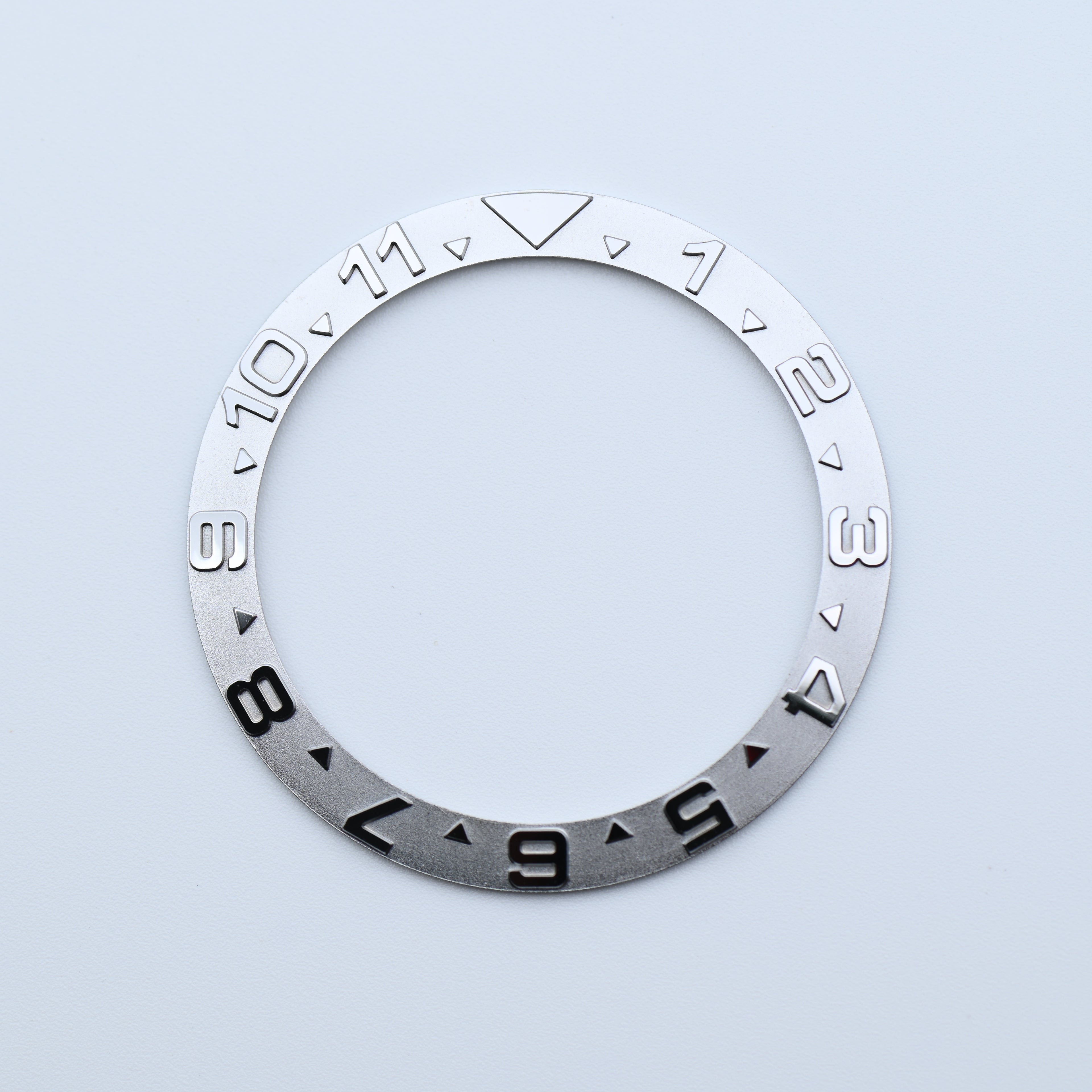 BZI001SIST 38mm Dual Time Silver YM Style Sloped Steel Insert