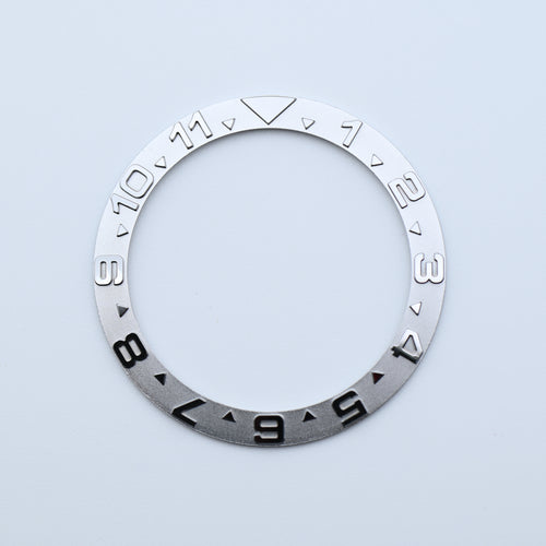 BZI001SIST 38mm Dual Time Silver YM Style Sloped Steel Insert