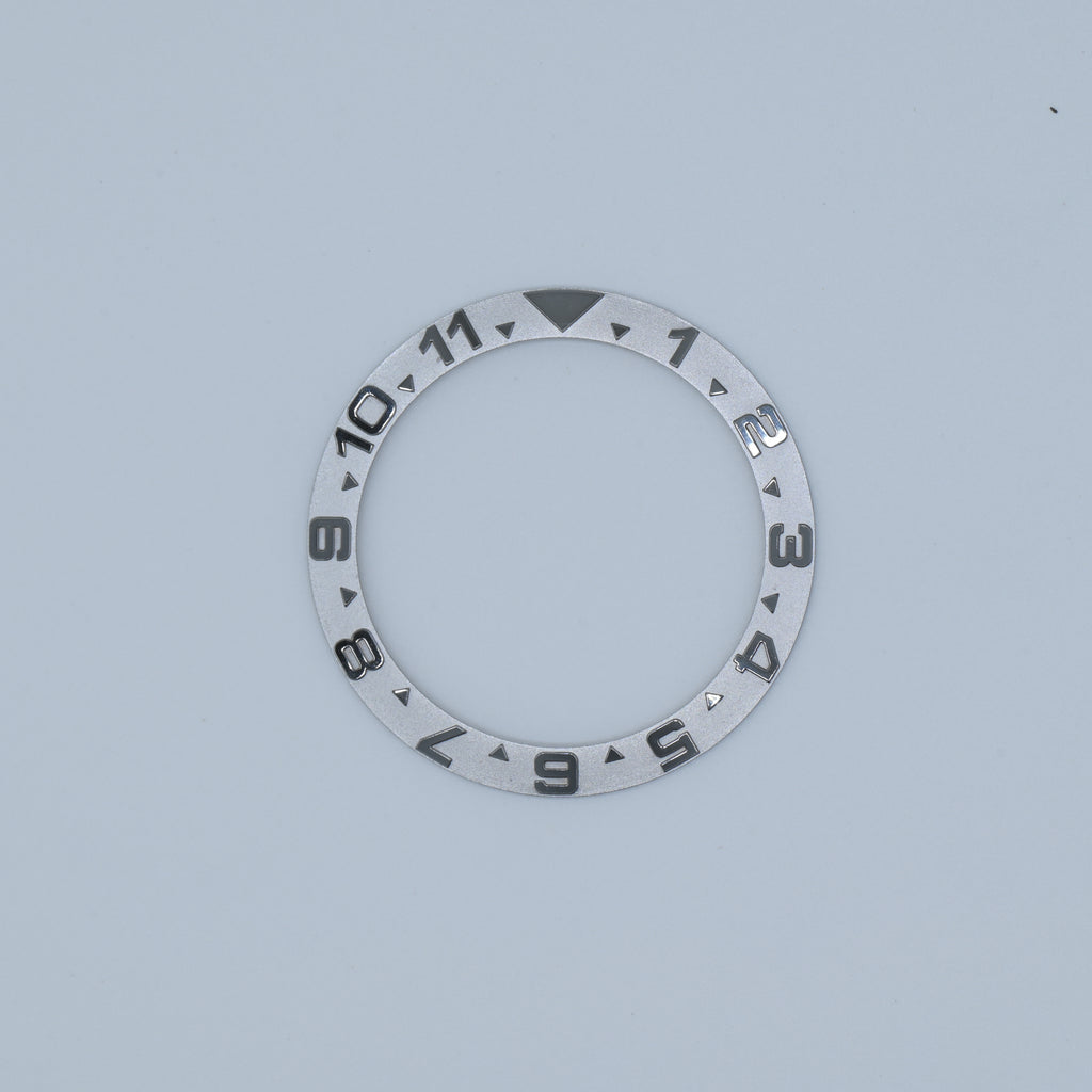 BZI001SIST 38mm Dual Time Silver YM Style Sloped Steel Insert