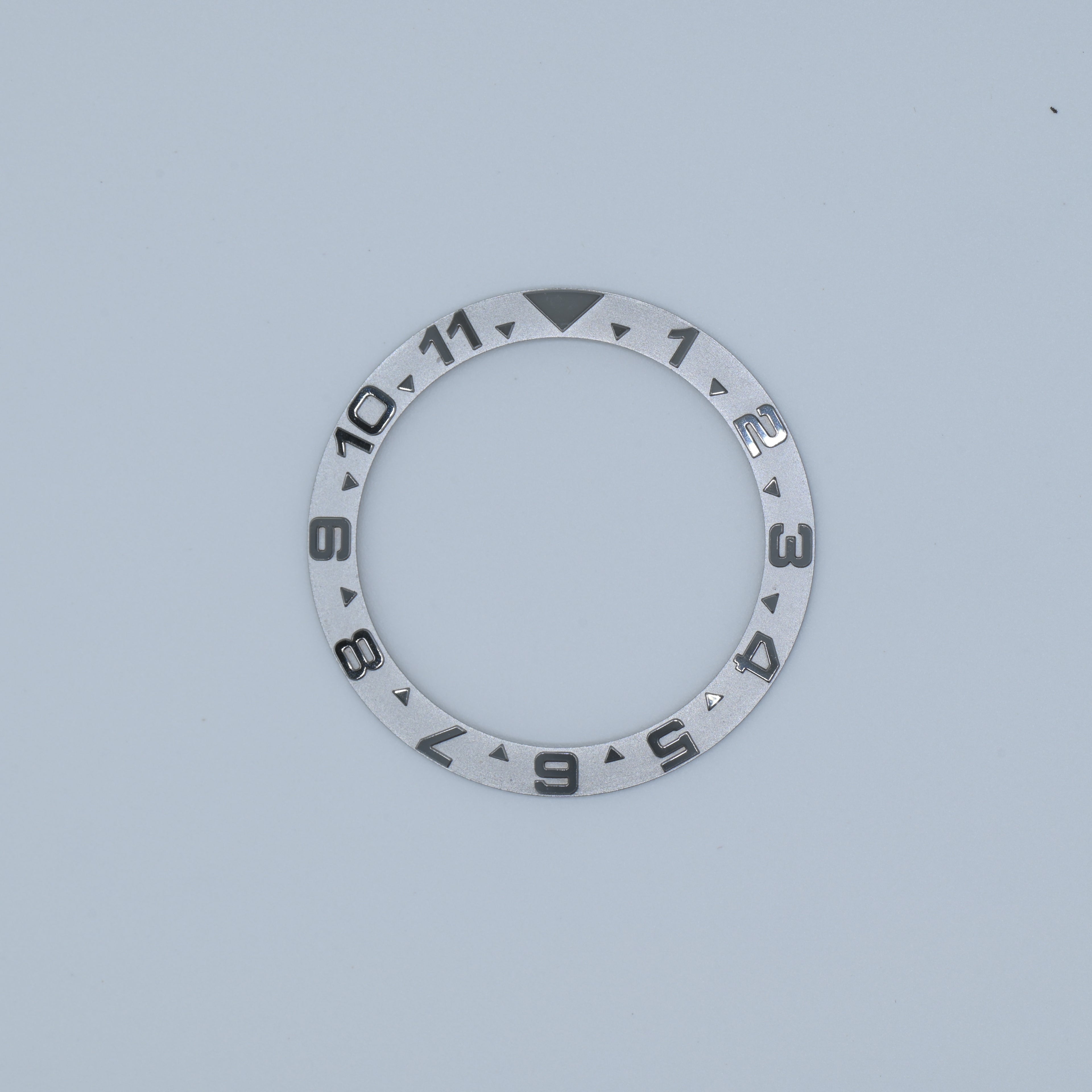 BZI001SIST 38mm Dual Time Silver YM Style Sloped Steel Insert