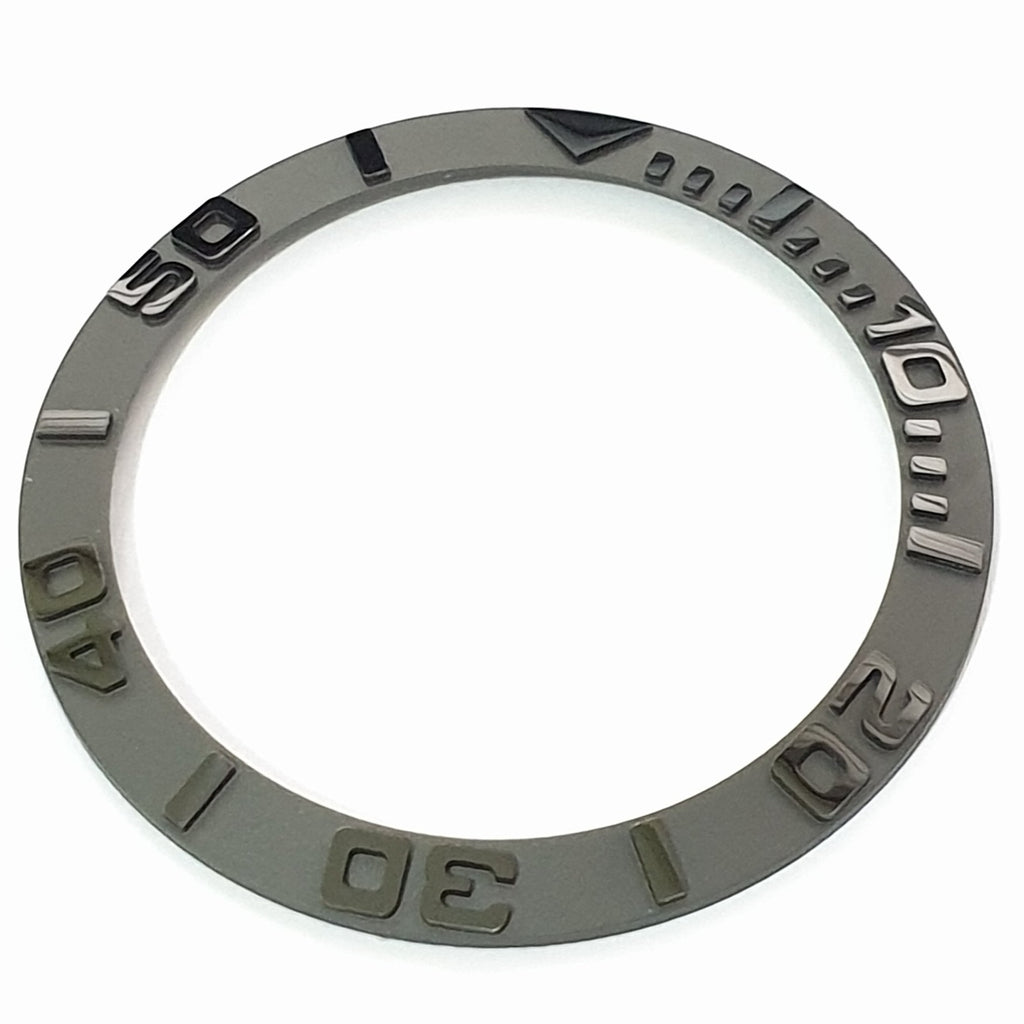 BZI002GY 38mm Gunmetal Grey Yachtmaster Style Sloped Ceramic Insert