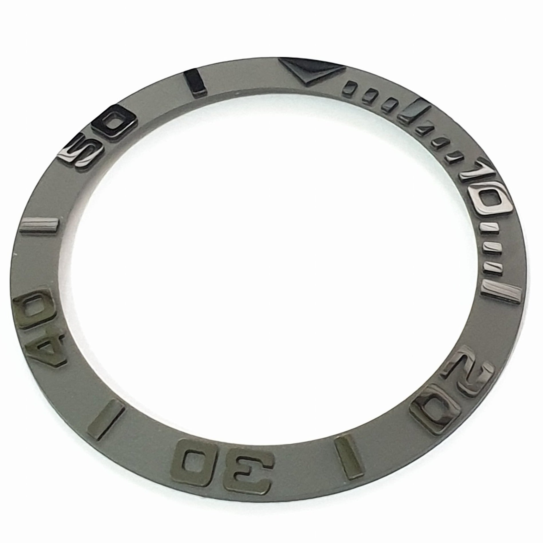 BZI002GY 38mm Gunmetal Grey Yachtmaster Style Sloped Ceramic Insert