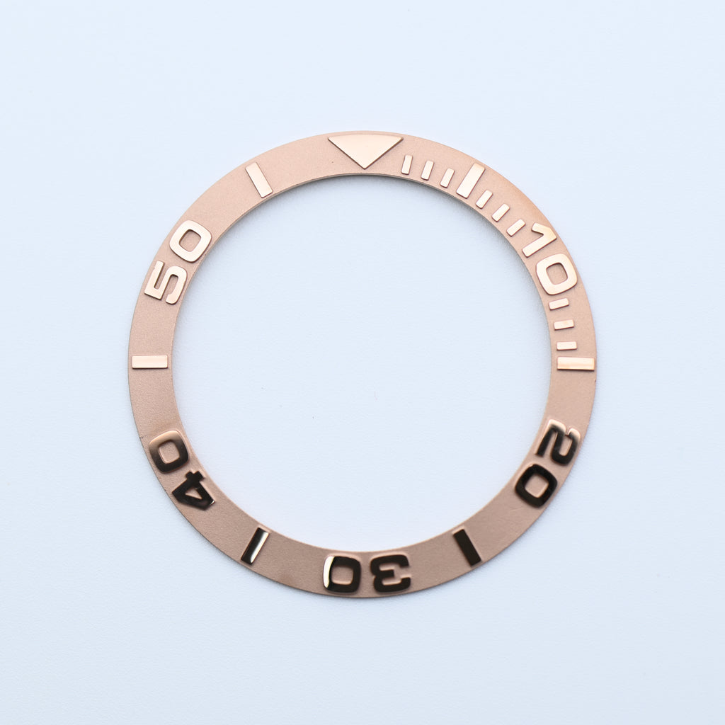 BZI002RG 38mm Rose Gold Yachtmaster Style Sloped Insert
