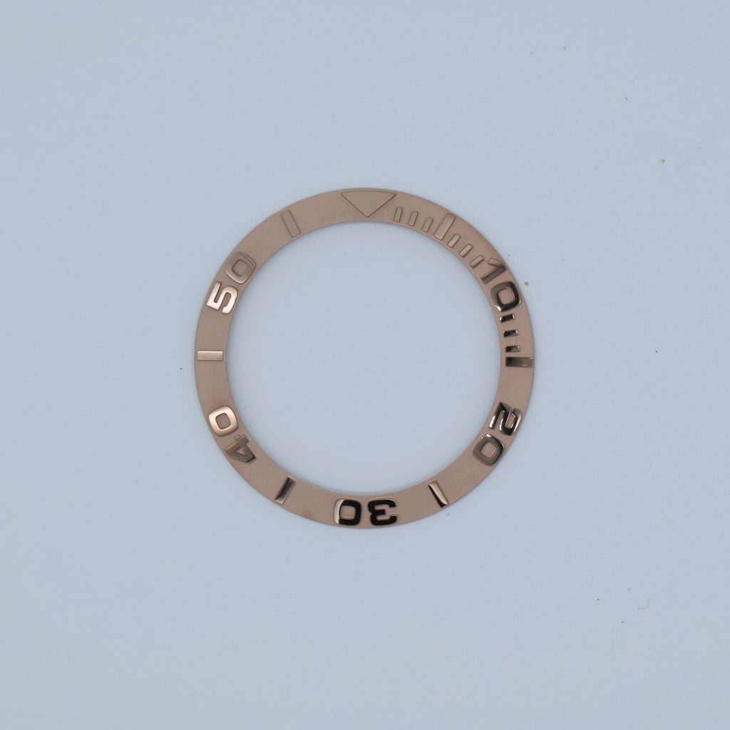 BZI002RG 38mm Rose Gold Yachtmaster Style Sloped Insert