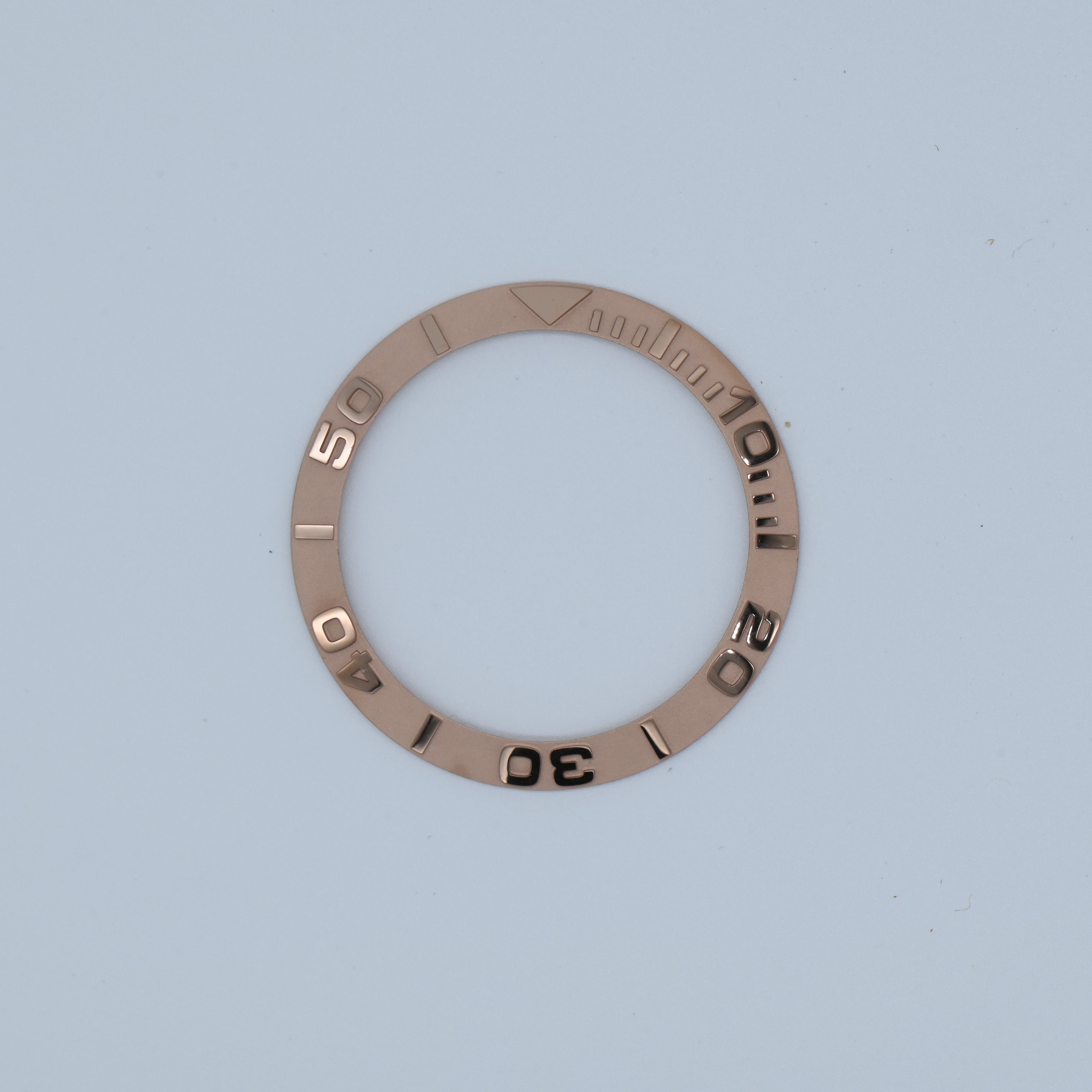 BZI002RG 38mm Rose Gold Yachtmaster Style Sloped Insert