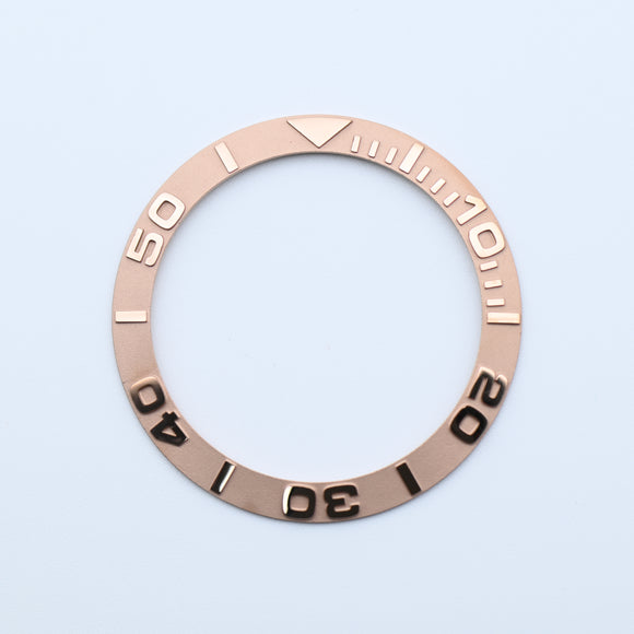 BZI002RG 38mm Rose Gold Yachtmaster Style Sloped Insert