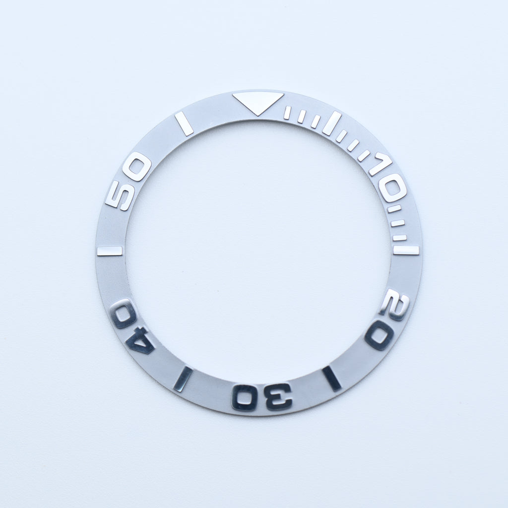 BZI002SI 38mm Silver Yachtmaster Style Sloped Insert