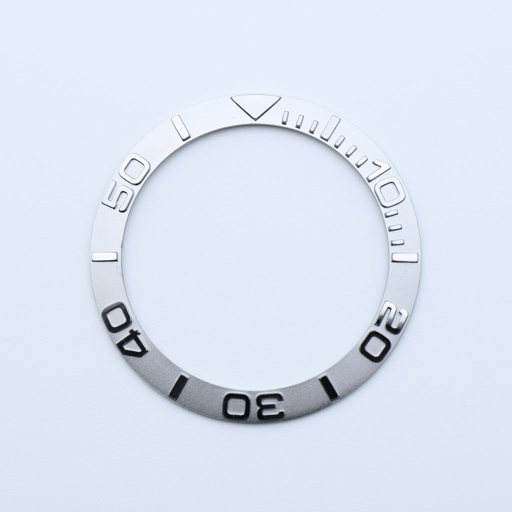 BZI002SIST 38mm Silver Steel Yachtmaster Style Sloped Insert
