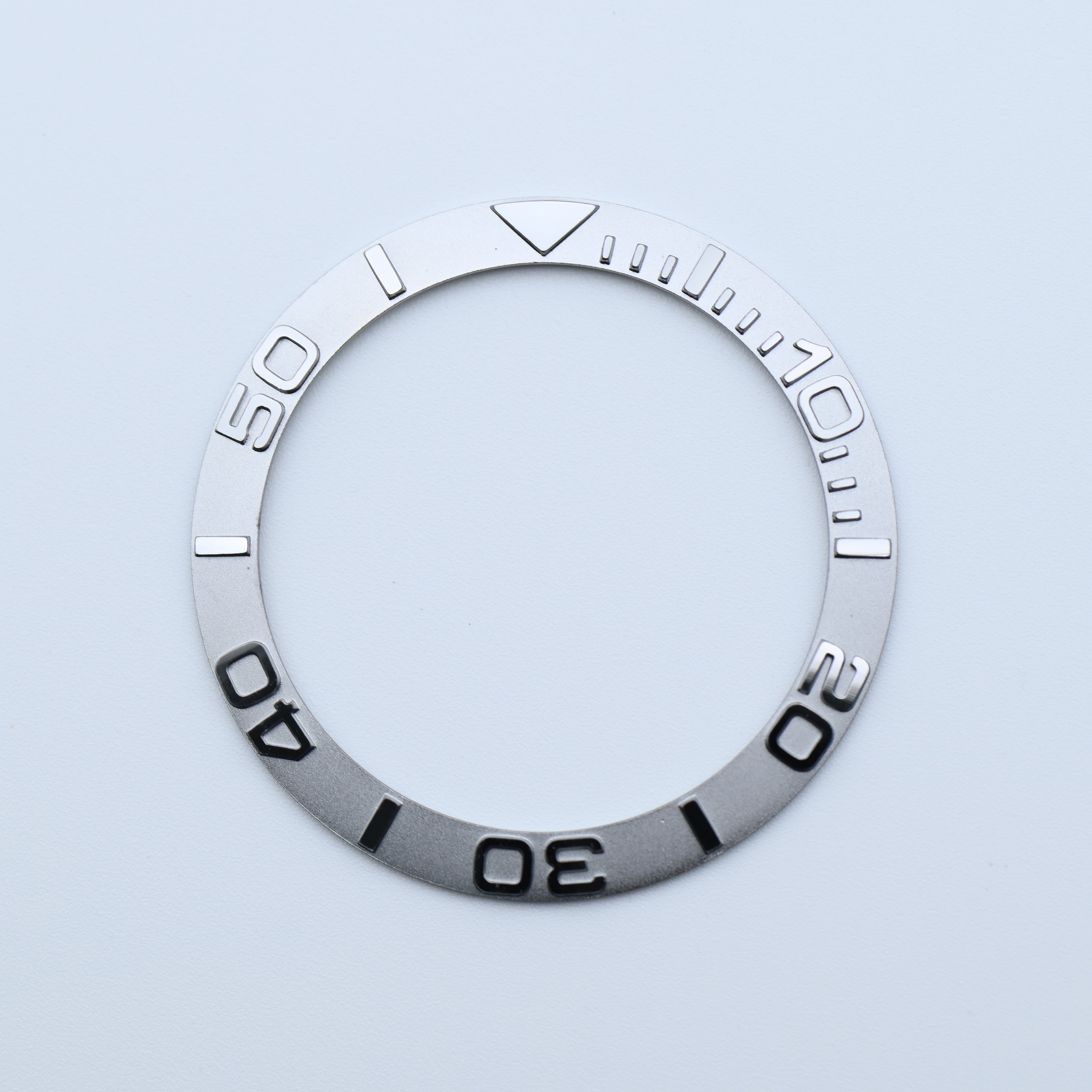 BZI002SIST 38mm Silver Steel Yachtmaster Style Sloped Insert