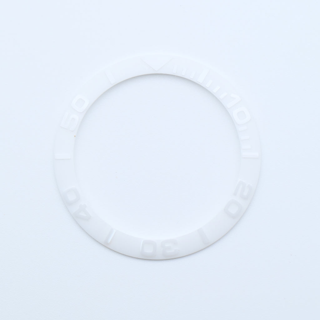 BZI002WH 38mm Ghost White Yachtmaster Style Sloped Insert