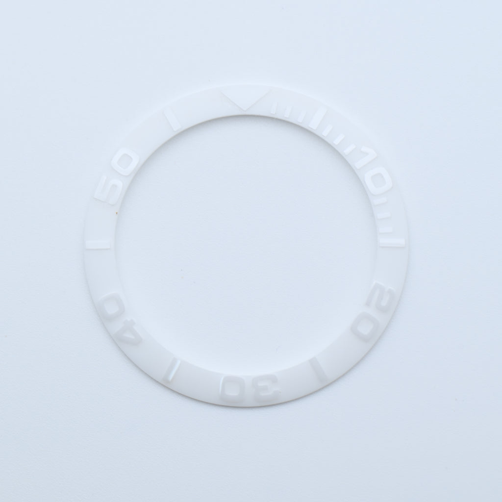 BZI002WH 38mm Ghost White Yachtmaster Style Sloped Insert