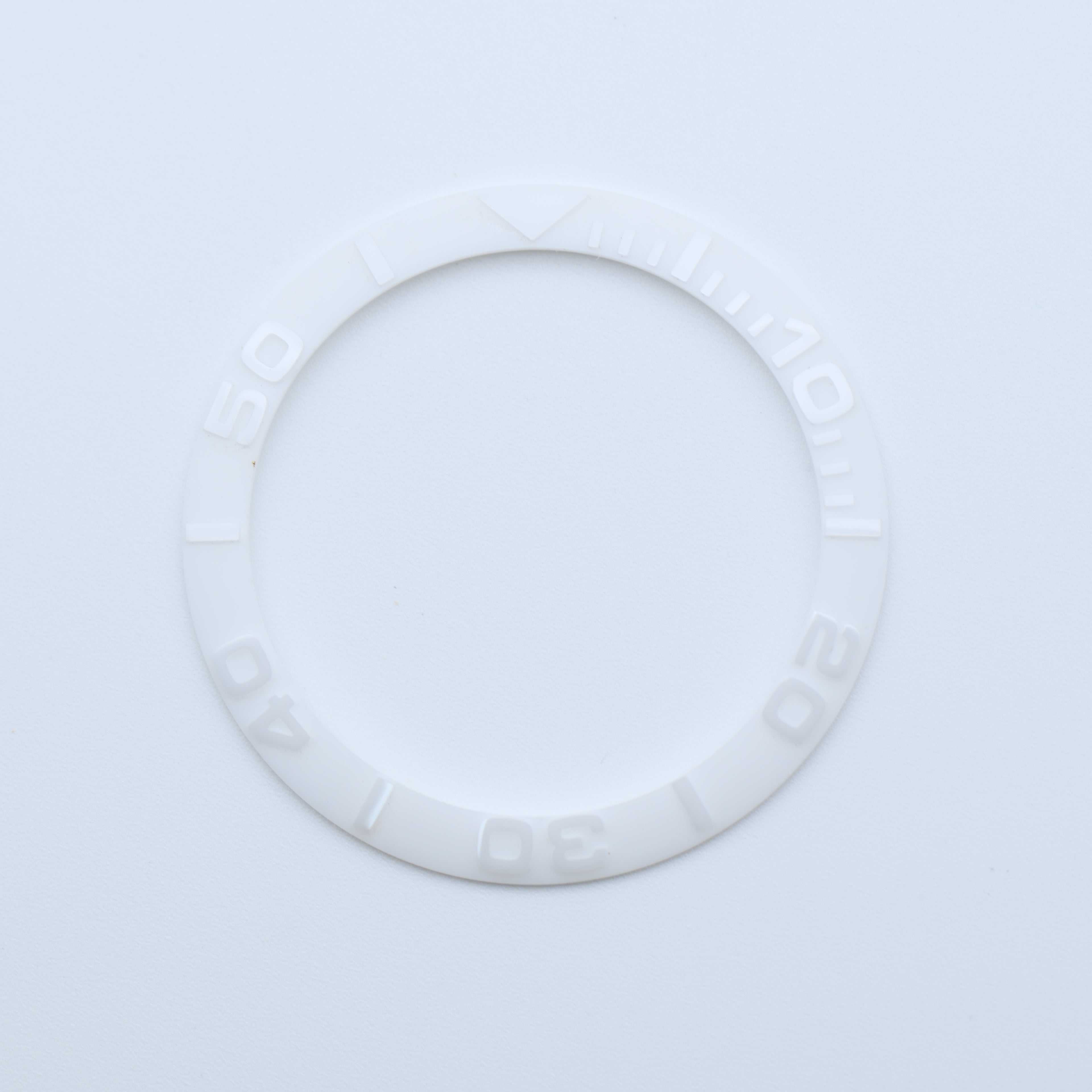 BZI002WH 38mm Ghost White Yachtmaster Style Sloped Insert